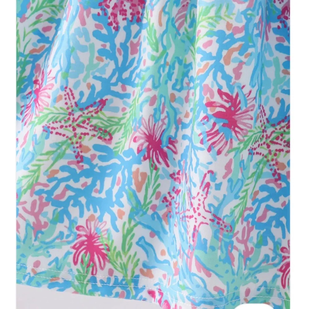 Abby & Evie Mint Island Flutter Sleeve Dress Pink Ruffle Shorts Swing Set NWT